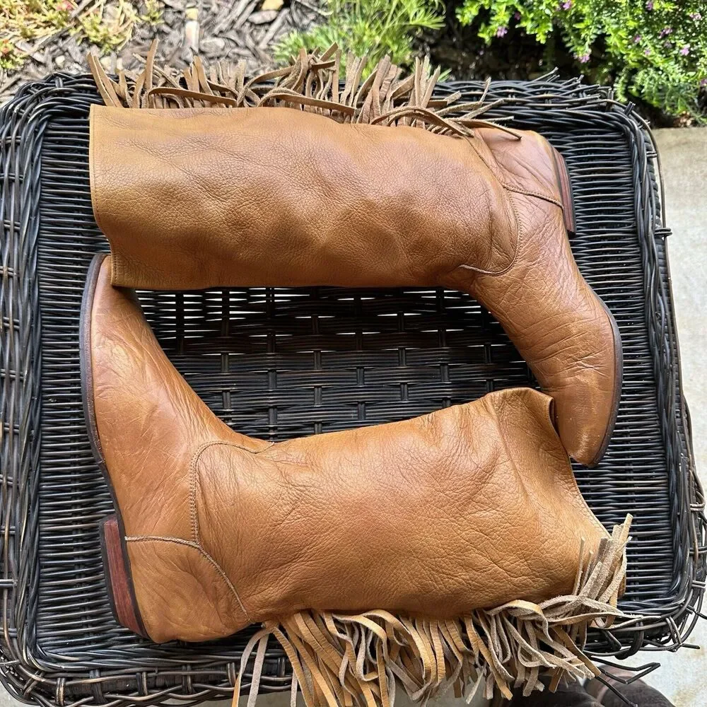 Laredo Leather Boots Womens Size 6 M Fringed Western Cowboy Cowgirl Taylor Swift